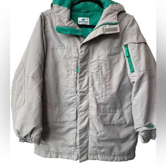 EUC Slalom boys gray and green hooded jacket